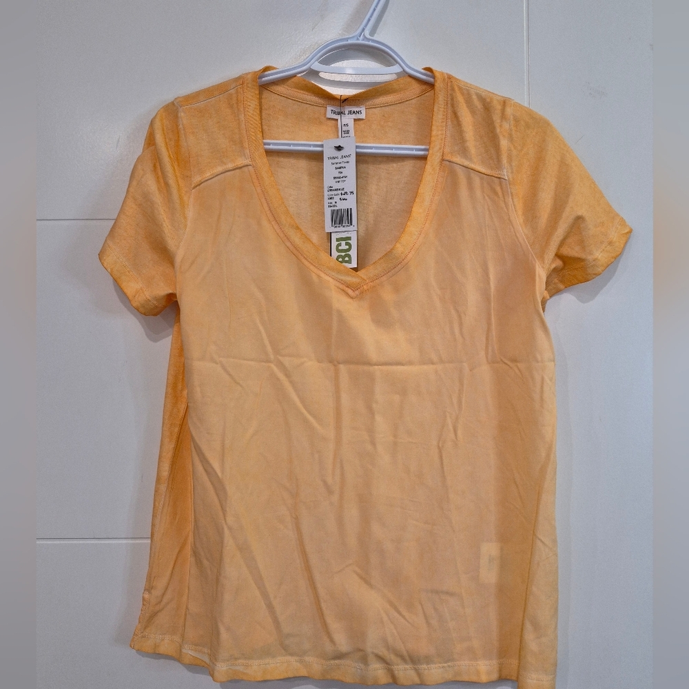 TRIBAL JEANS orange tshirt ptp20+